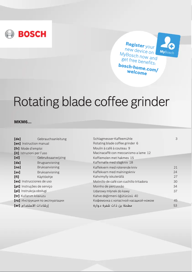 Página 1 del manual Manual de usuario Bosch MKM6003
