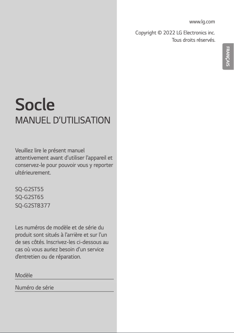 Imagen de la primera página del manual del dispositivo SQ-G2ST55