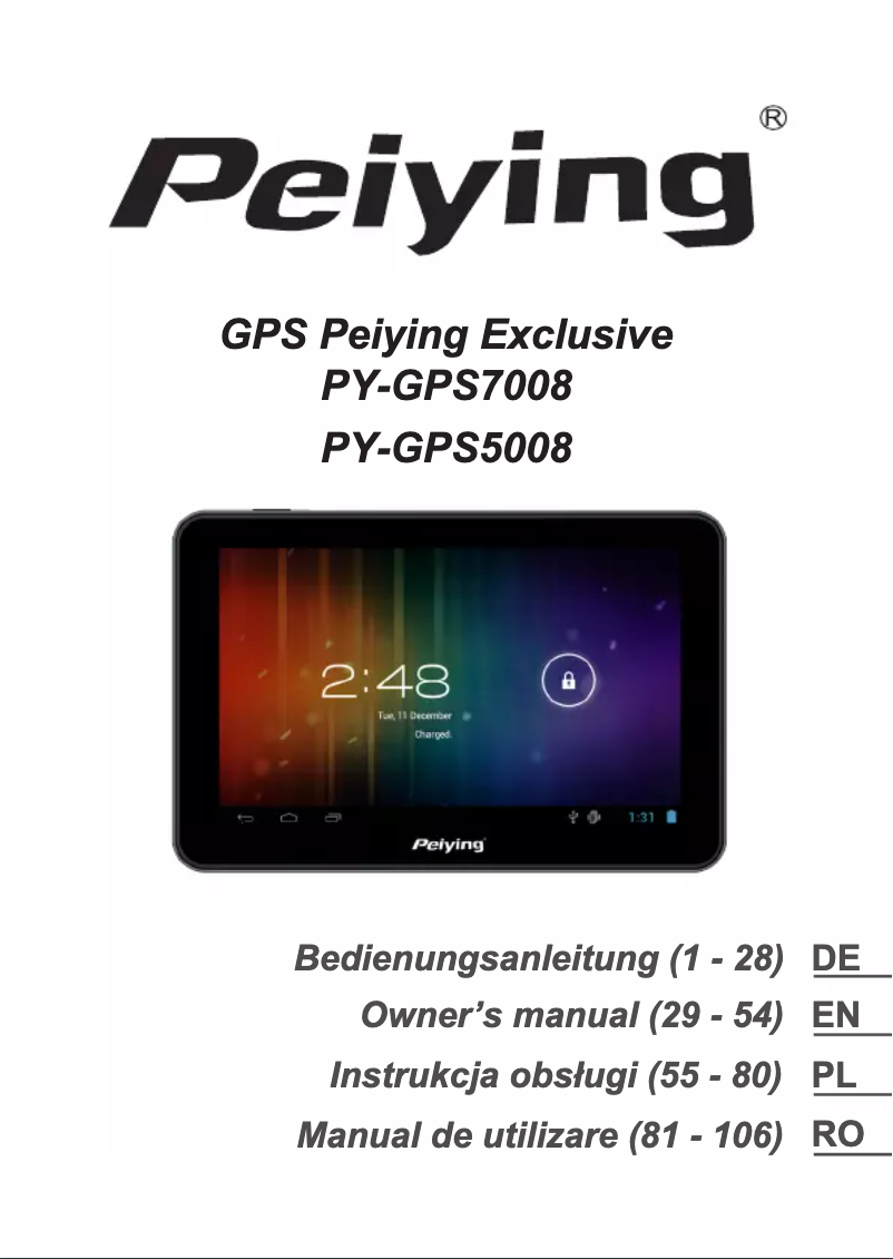 Página nº 1 - Manual de usuario Peiying PY-GPS7008