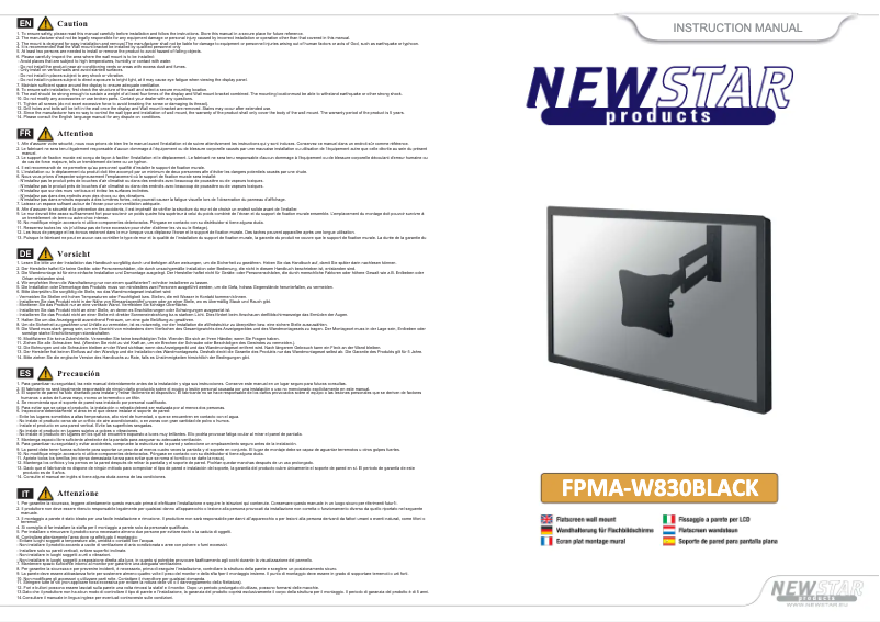 Imagen de la primera página del manual del dispositivo FPMA-W830