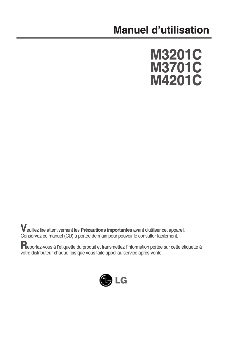 Imagen de la primera página del manual del dispositivo M3701C