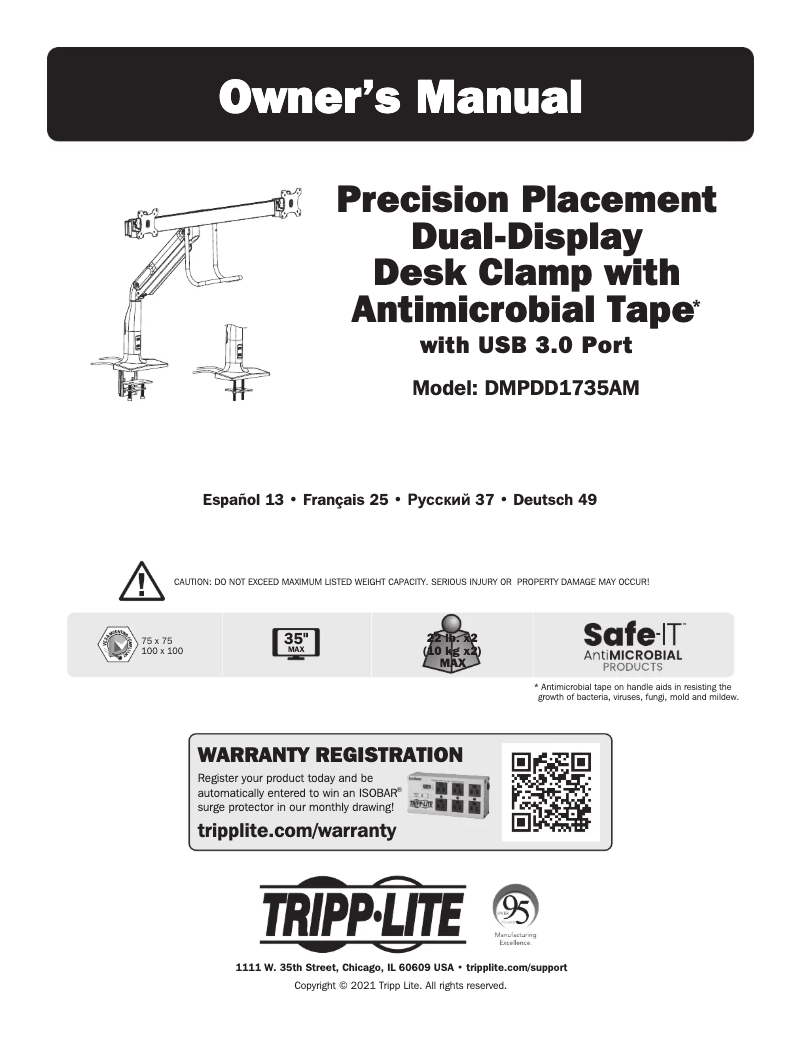 Imagen de la primera página del manual del dispositivo DMPDD1735AM