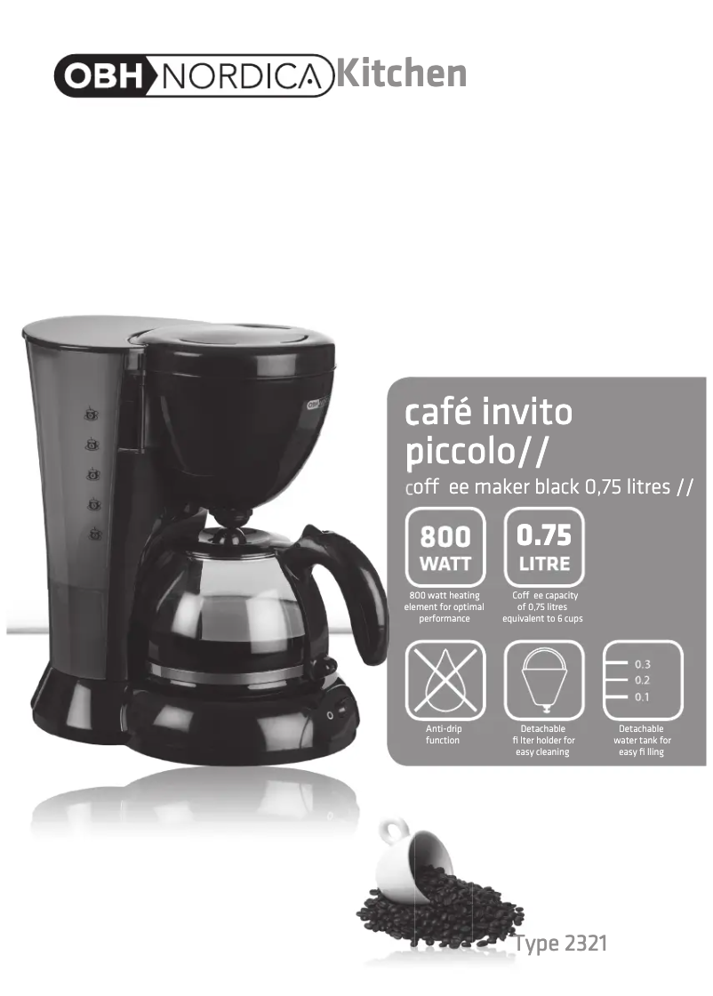 Imagen de la primera página del manual del dispositivo Café Invito Piccolo