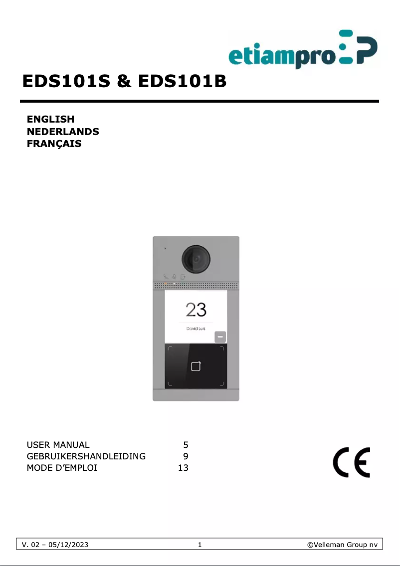 Imagen de la primera página del manual del dispositivo EDS101B