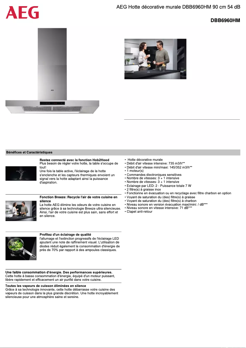 Página nº 1 - Ficha técnica AEG DBB6960HM