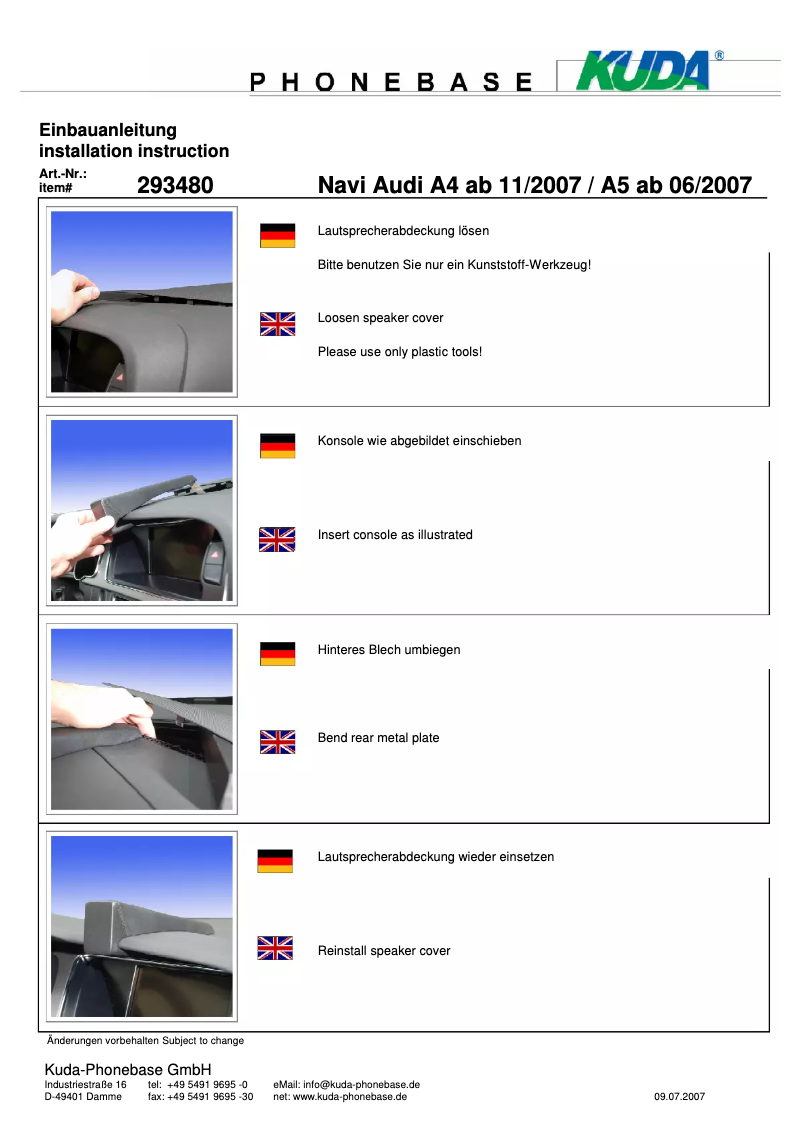 Imagen de la primera página del manual del dispositivo 293485
