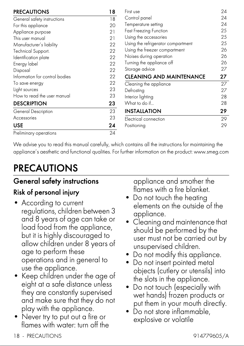 Imagen de la primera página del manual del dispositivo FAB10RDSN6