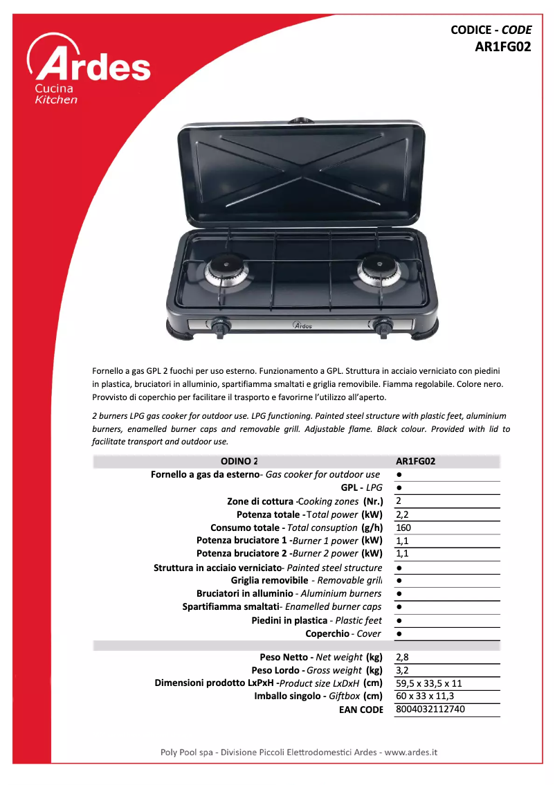 Página nº 1 - Ficha técnica Ardes AR1FG02