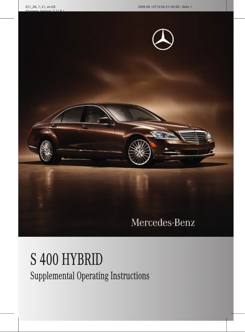 Página 1 del manual Manual de usuario Mercedes-Benz S-Class Hybrid (2010)