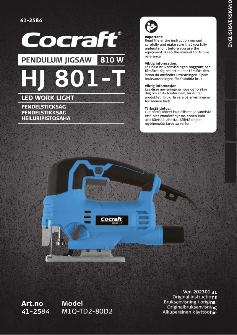 Página nº 1 - Manual de usuario Cocraft HJ 801-T