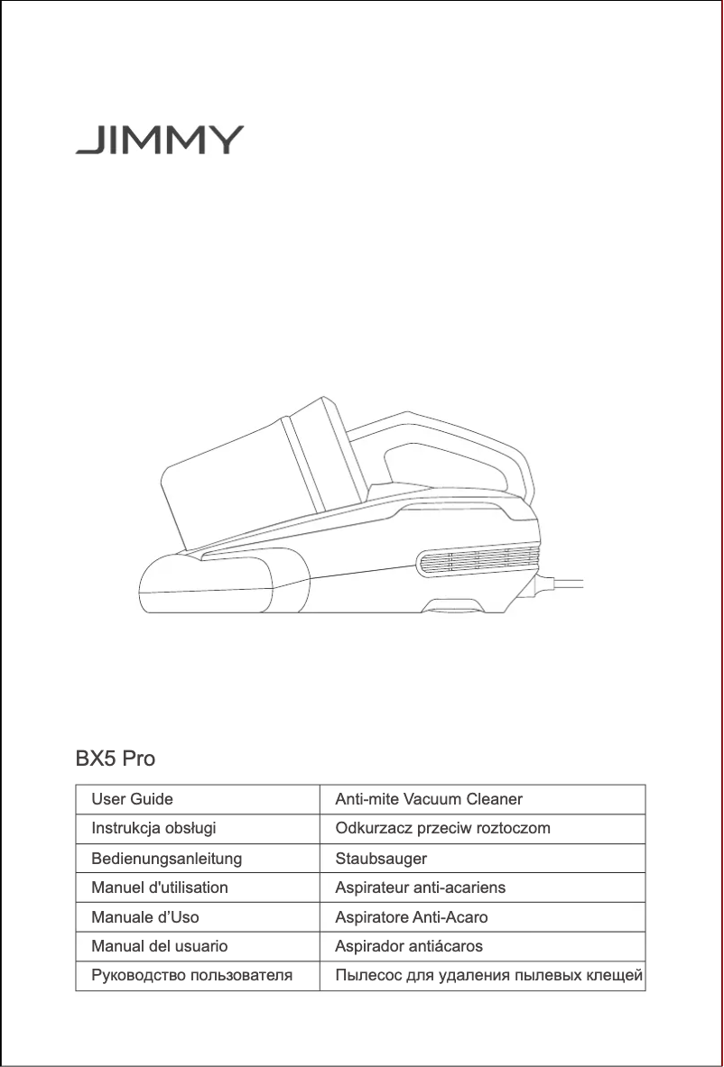 Imagen de la primera página del manual del dispositivo BX5 Pro
