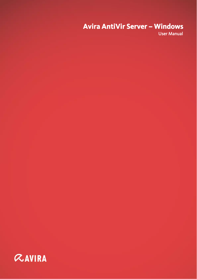 Imagen de la primera página del manual del dispositivo AntiVir Server - Windows
