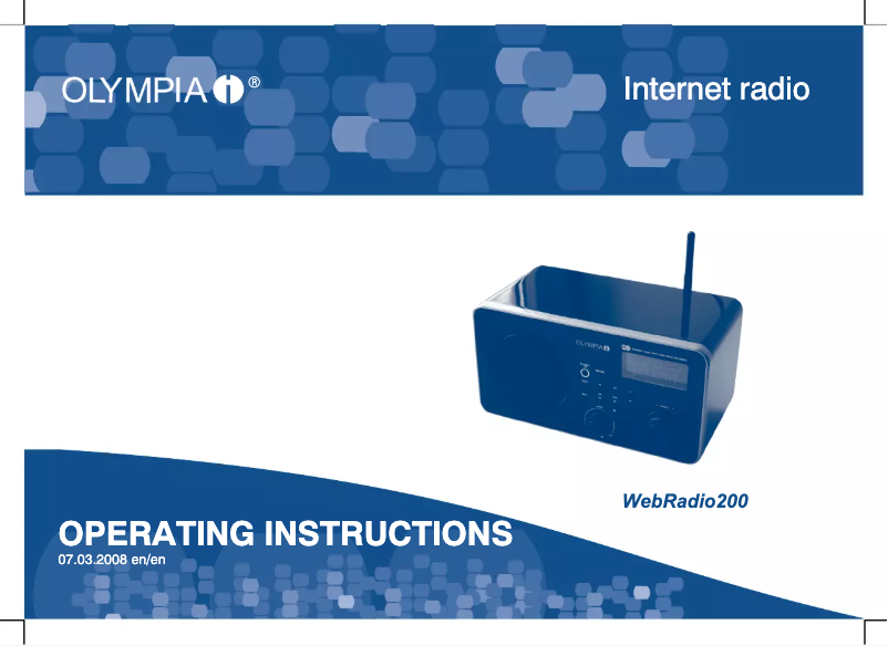 Imagen de la primera página del manual del dispositivo Webradio 200