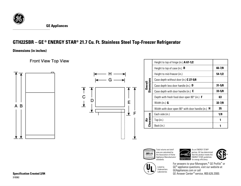 Imagen de la primera página del manual del dispositivo GTH22SBRBS