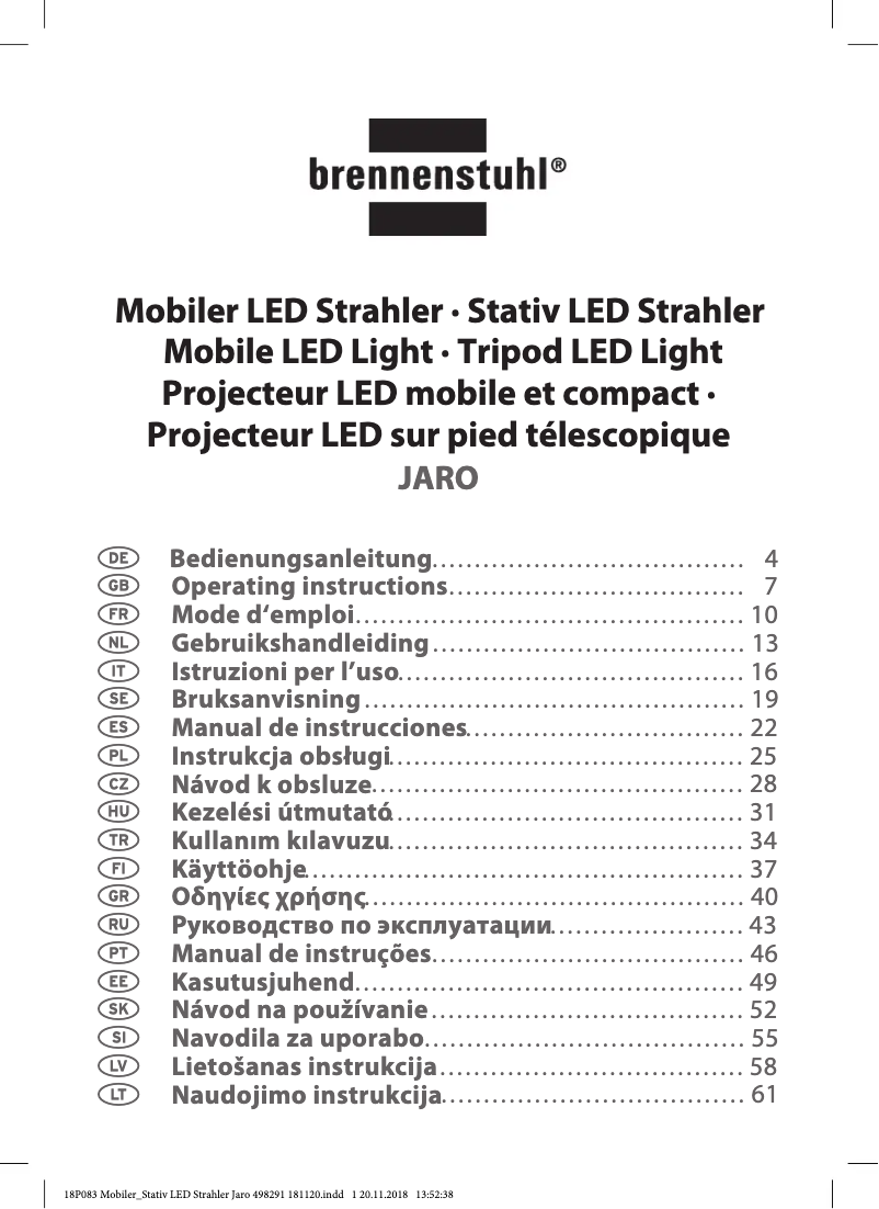 Imagen de la primera página del manual del dispositivo JARO 5003 M