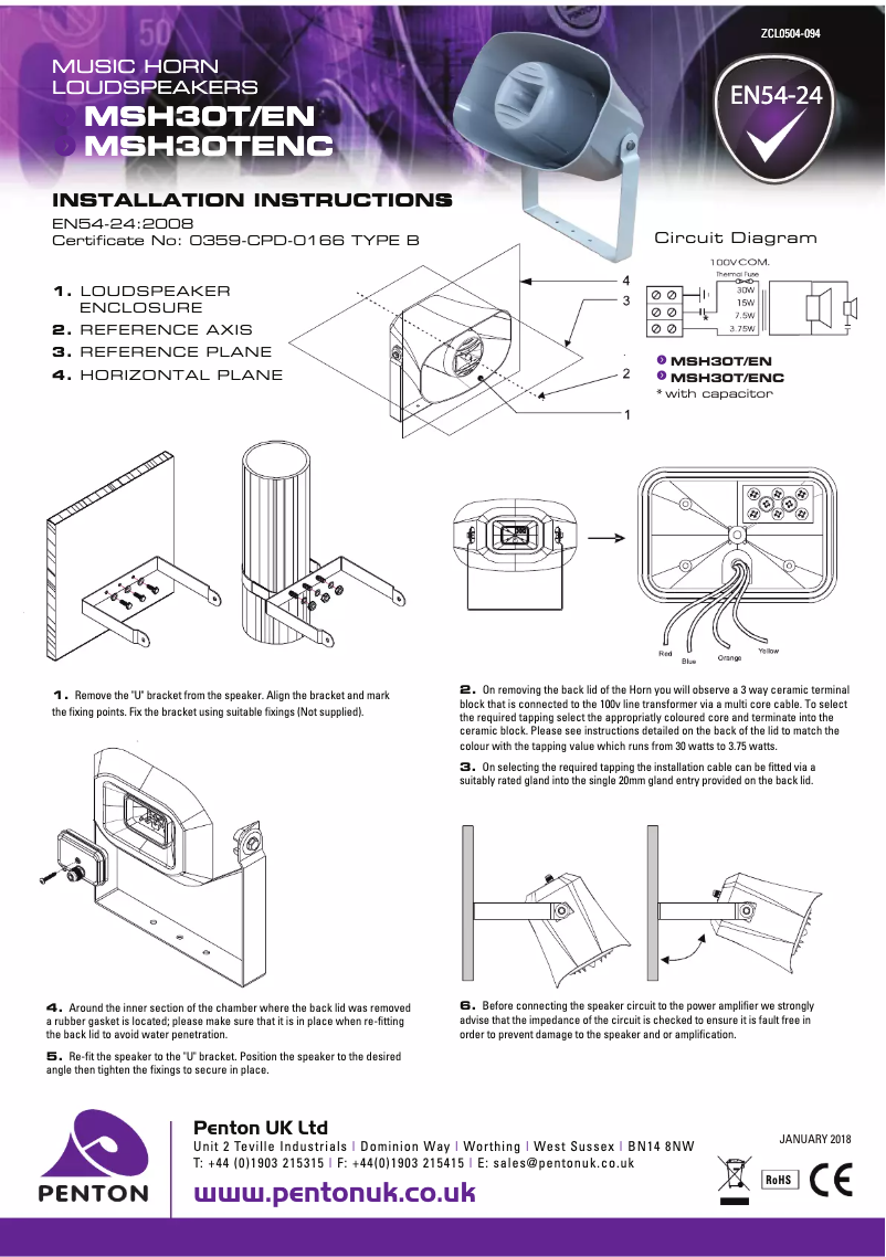Página nº 1 - Manual de usuario Penton MSH30T/EN
