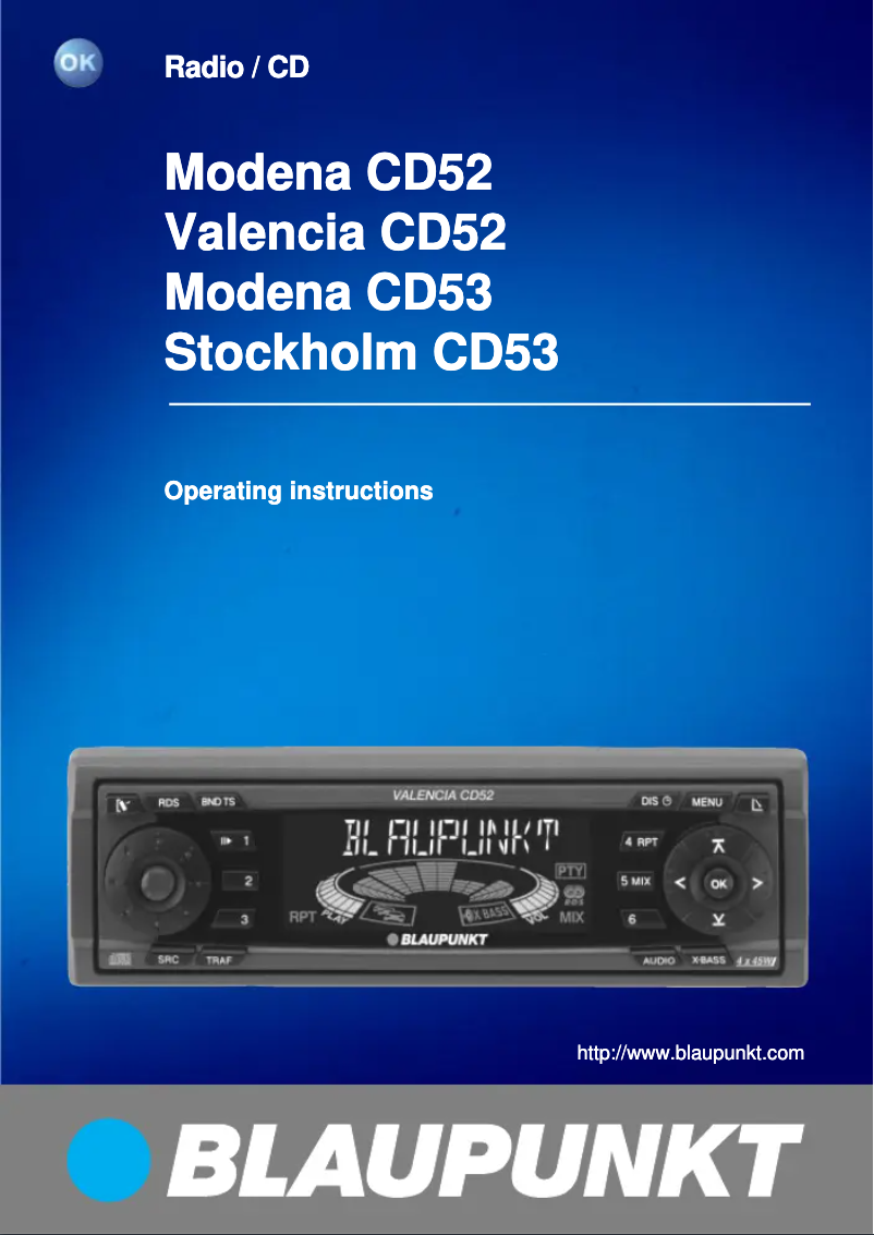 Imagen de la primera página del manual del dispositivo Modena CD52