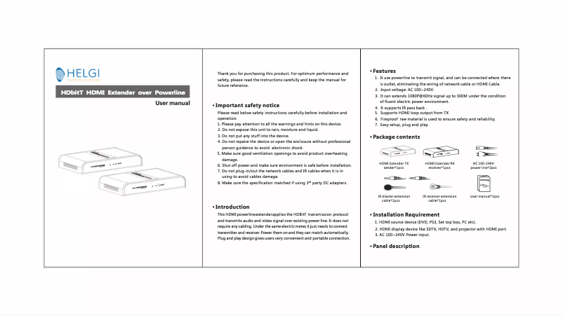 Imagen de la primera página del manual del dispositivo HLG0380