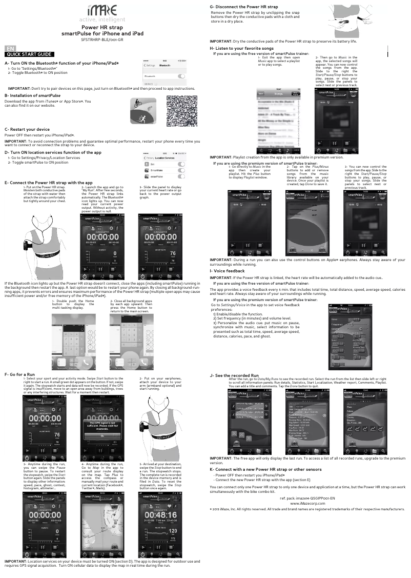 Página 1 del manual Manual de usuario iMaze Power HR Strap