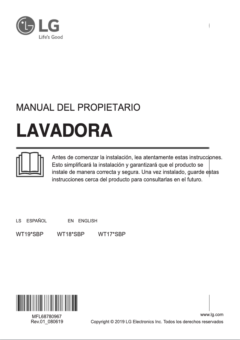 Página 1 del manual Manual de usuario LG WT16WSBP