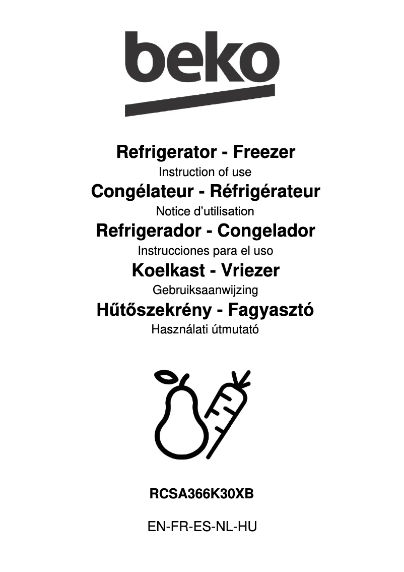 Imagen de la primera página del manual del dispositivo RCSA366K30XB