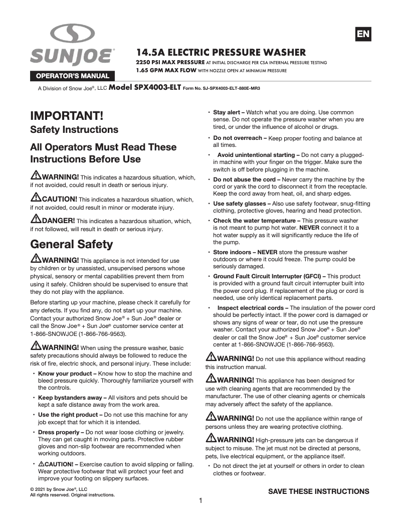 Imagen de la primera página del manual del dispositivo SPX4003-ELT