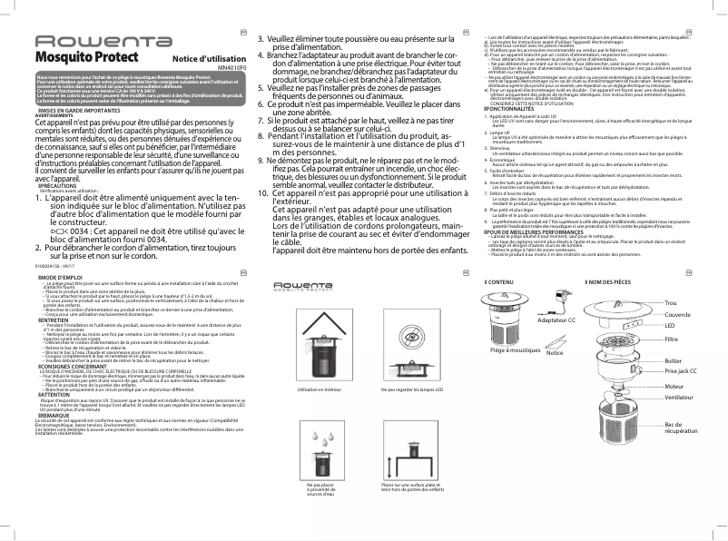 Imagen de la primera página del manual del dispositivo Mosquito Protect