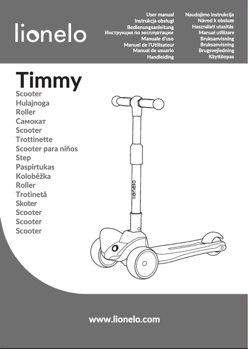 Imagen de la primera página del manual del dispositivo Timmy