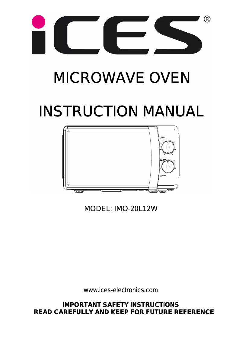 Imagen de la primera página del manual del dispositivo IMO-20L12W