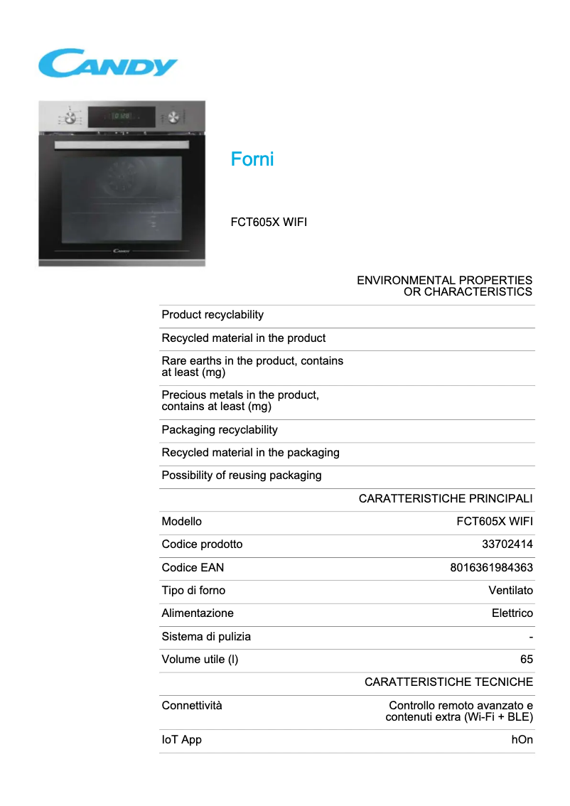 Imagen de la primera página del manual del dispositivo FCT605X WIFI