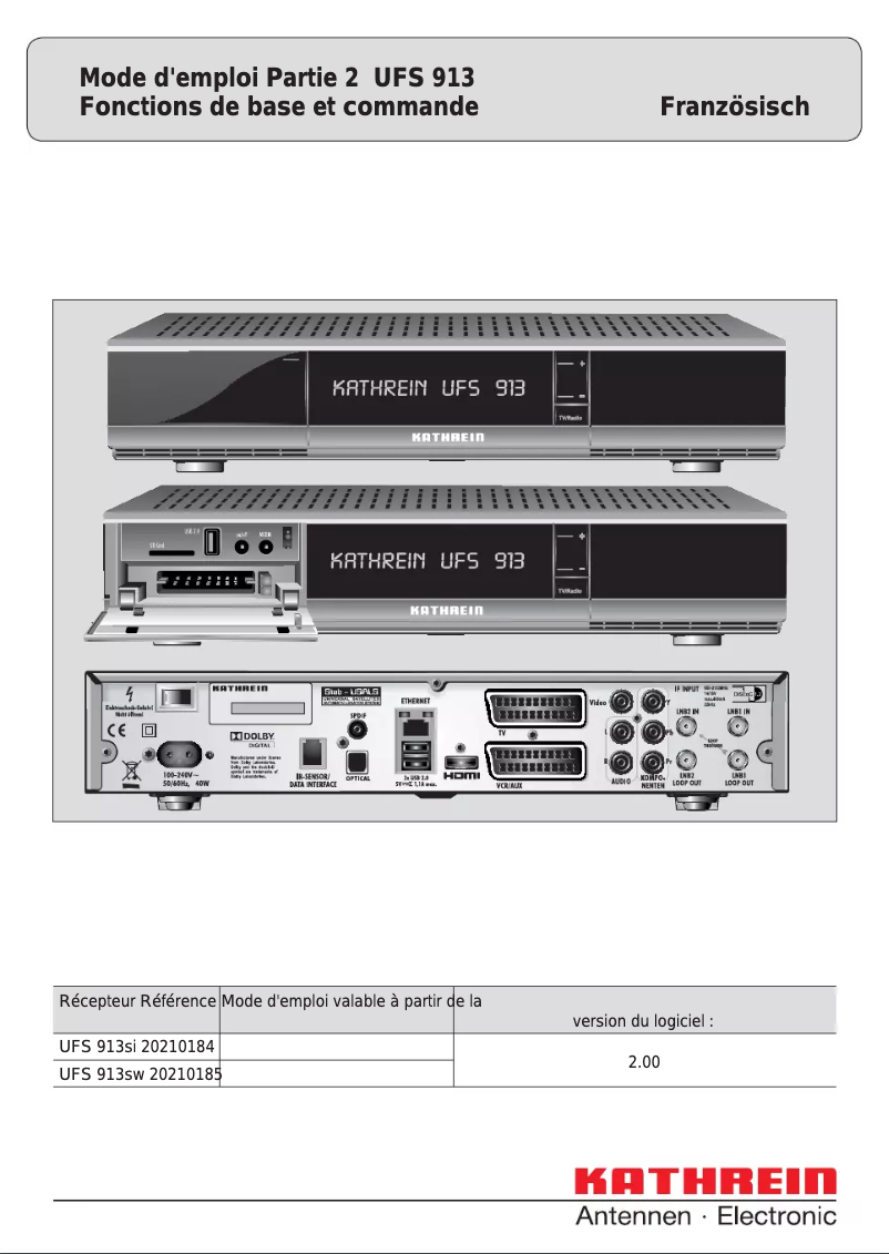 Imagen de la primera página del manual del dispositivo UFS 913