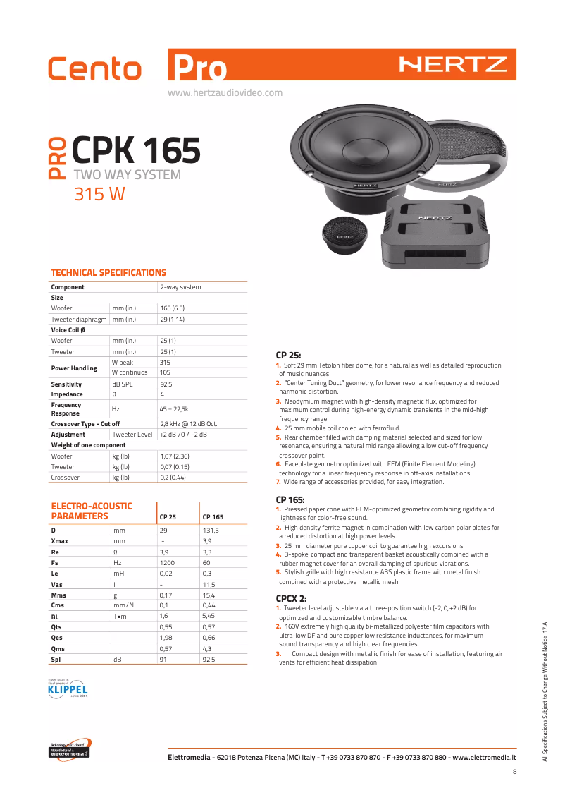 Imagen de la primera página del manual del dispositivo Cento Pro CPK 165 PRO