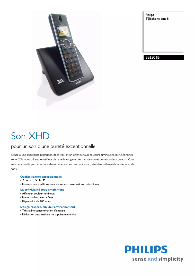 Imagen de la primera página del manual del dispositivo SE6501B