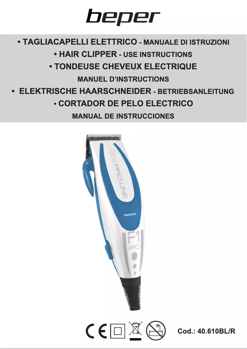 Página 1 del manual Manual de usuario Beper 40.610R/BL