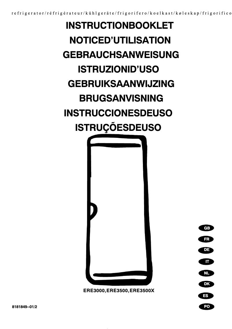 Imagen de la primera página del manual del dispositivo ERE 3000