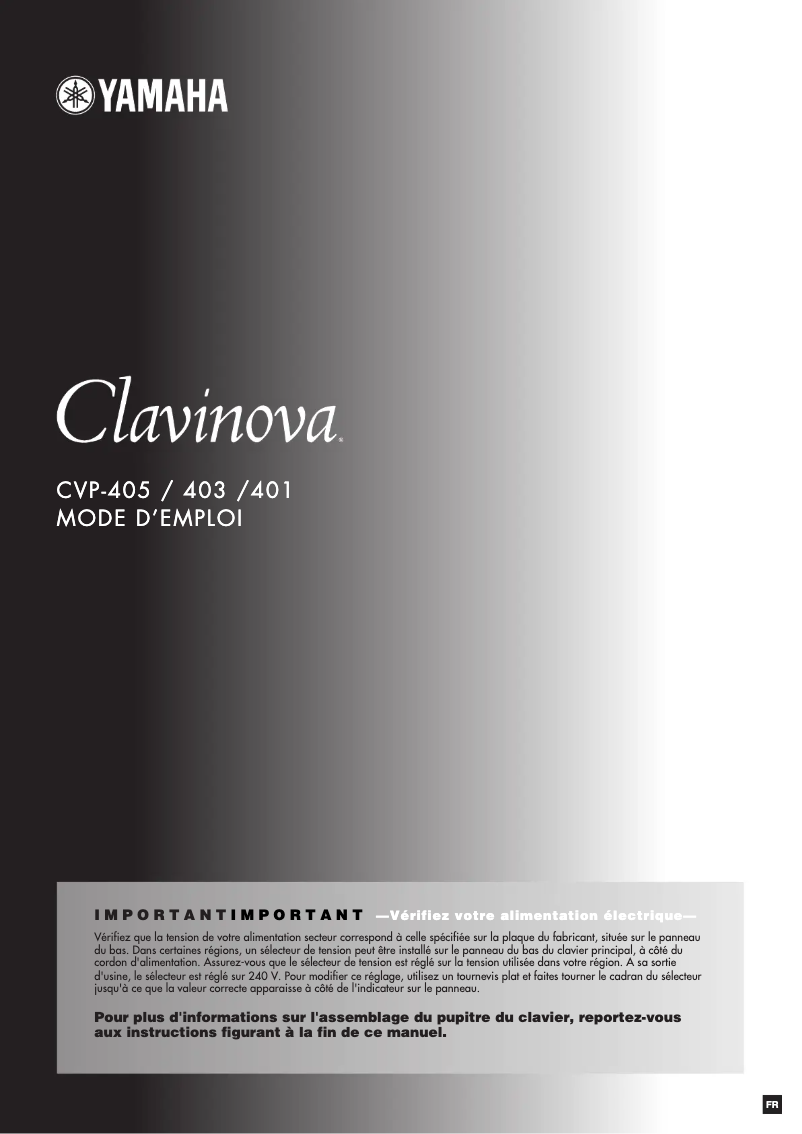 Imagen de la primera página del manual del dispositivo Clavinova CVP-401