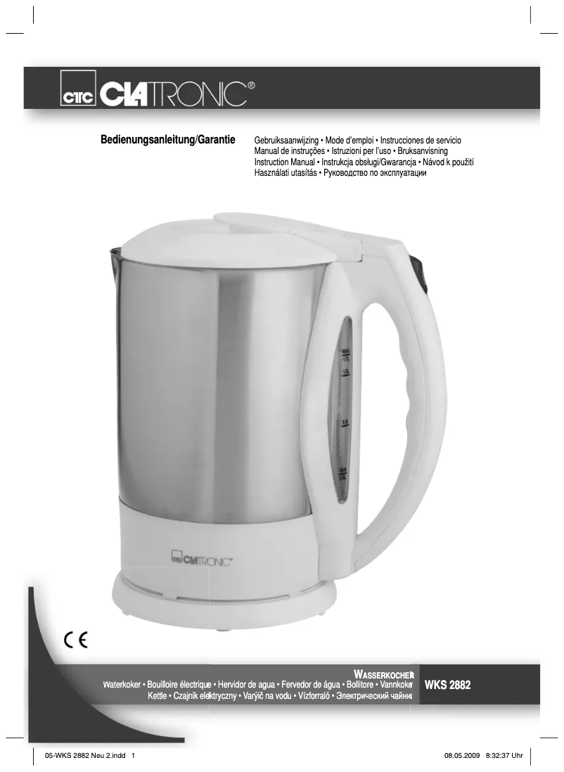 Imagen de la primera página del manual del dispositivo WK 2882