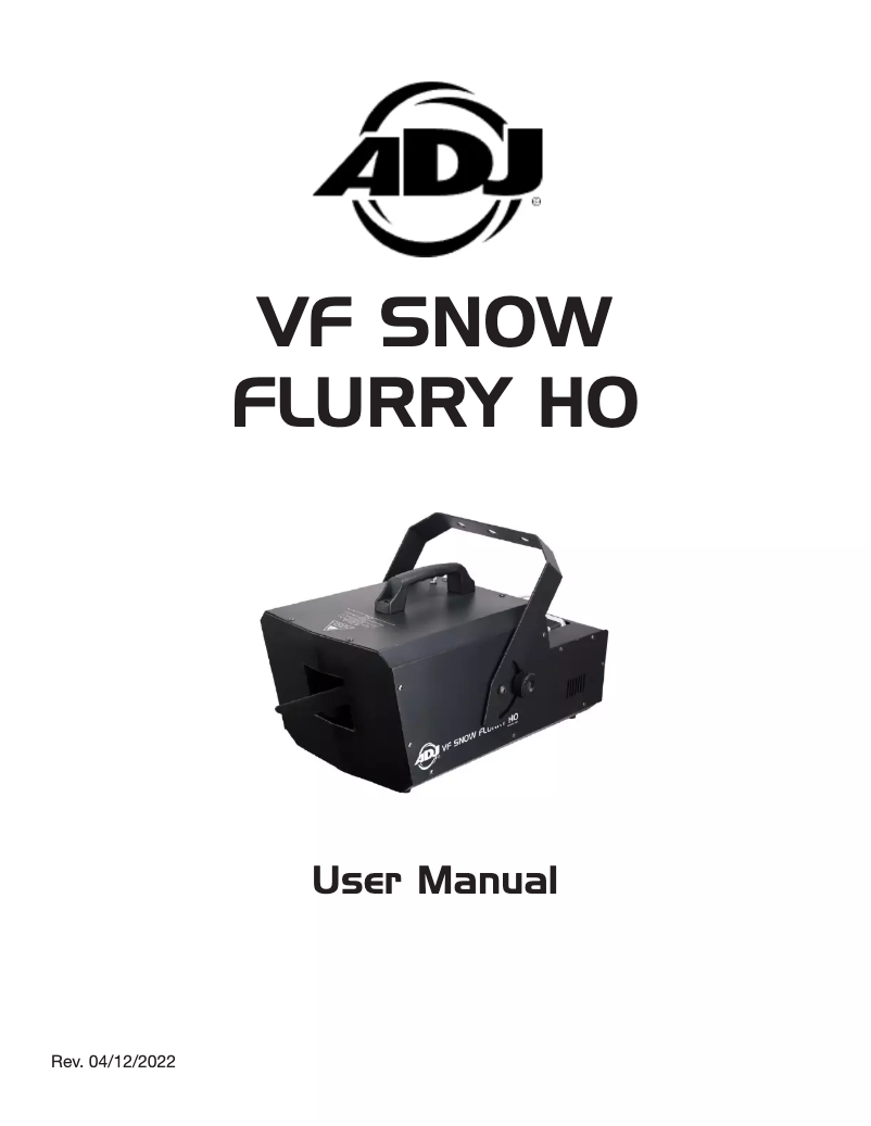 Página nº 1 - Manual de usuario American DJ VF Snow Flurry HO