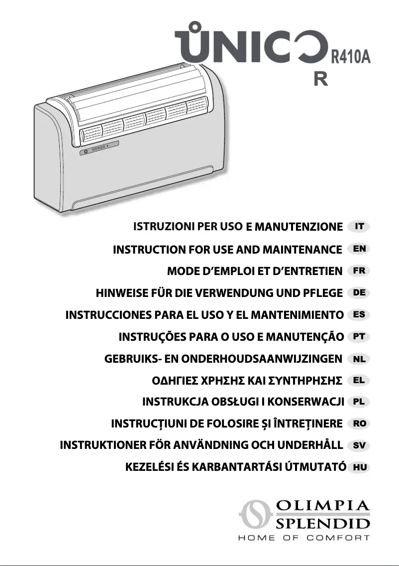 Página 1 del manual Manual de usuario Olimpia Splendid Unico R