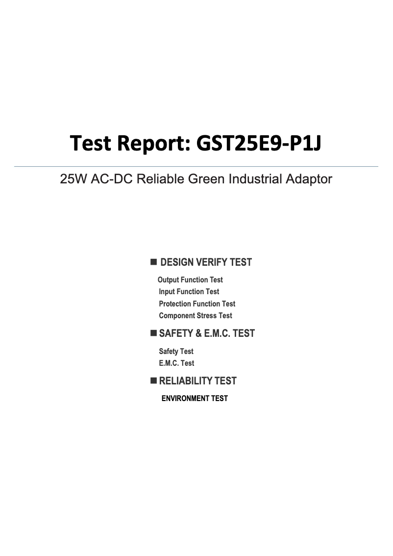 Página 1 del manual Ficha técnica Mean Well GST25E09-P1J