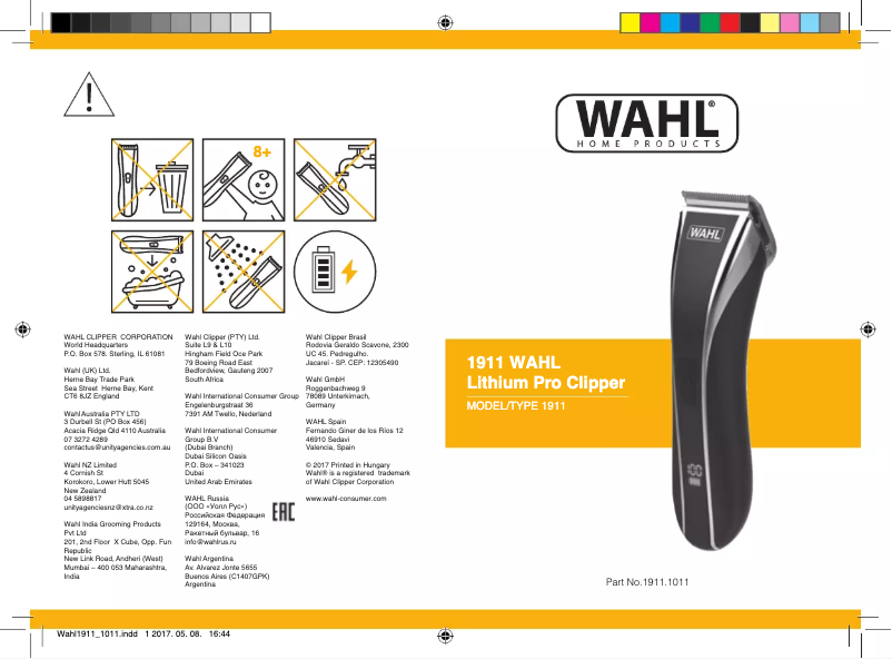 Página 1 del manual Manual de usuario Wahl Lithium Pro LCD 1911