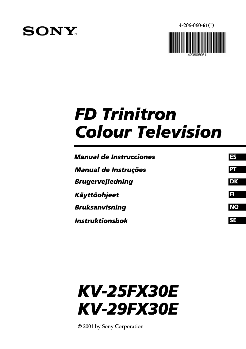 Imagen de la primera página del manual del dispositivo KV-25FX30E
