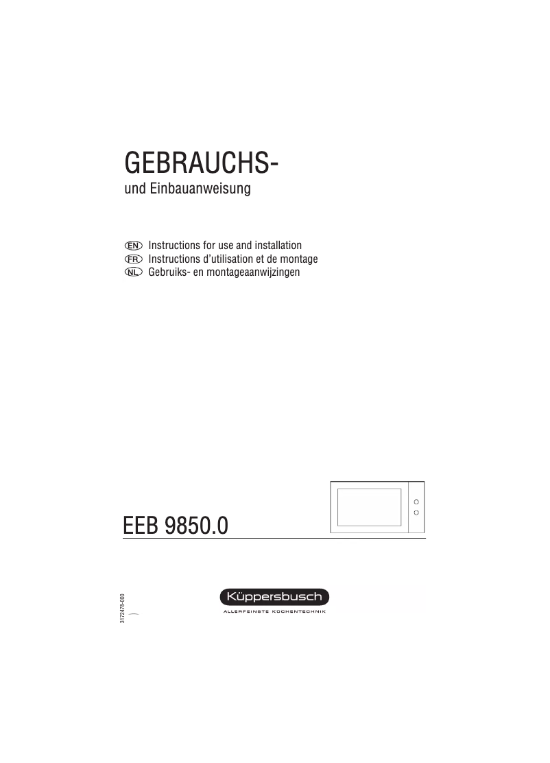 Imagen de la primera página del manual del dispositivo EEB 9850.0