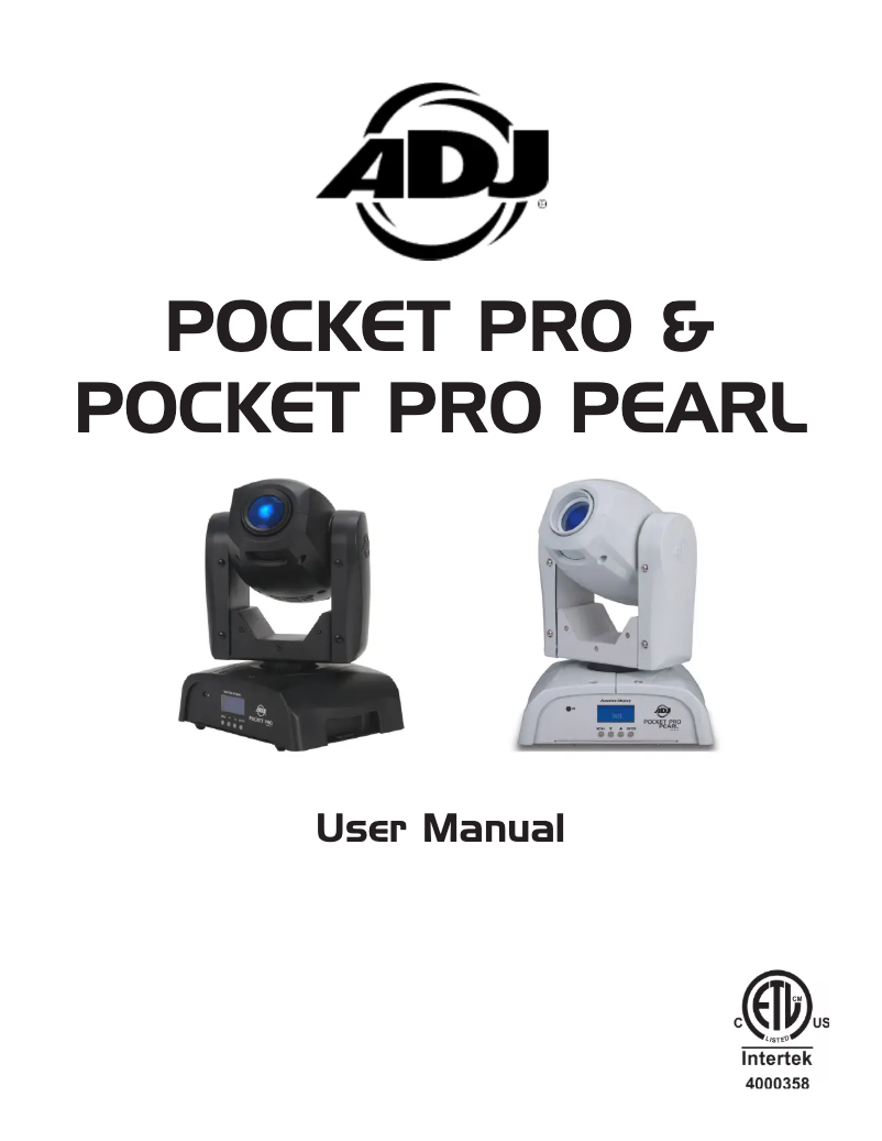 Página 1 del manual Manual de usuario Adj Pocket Pro Pearl