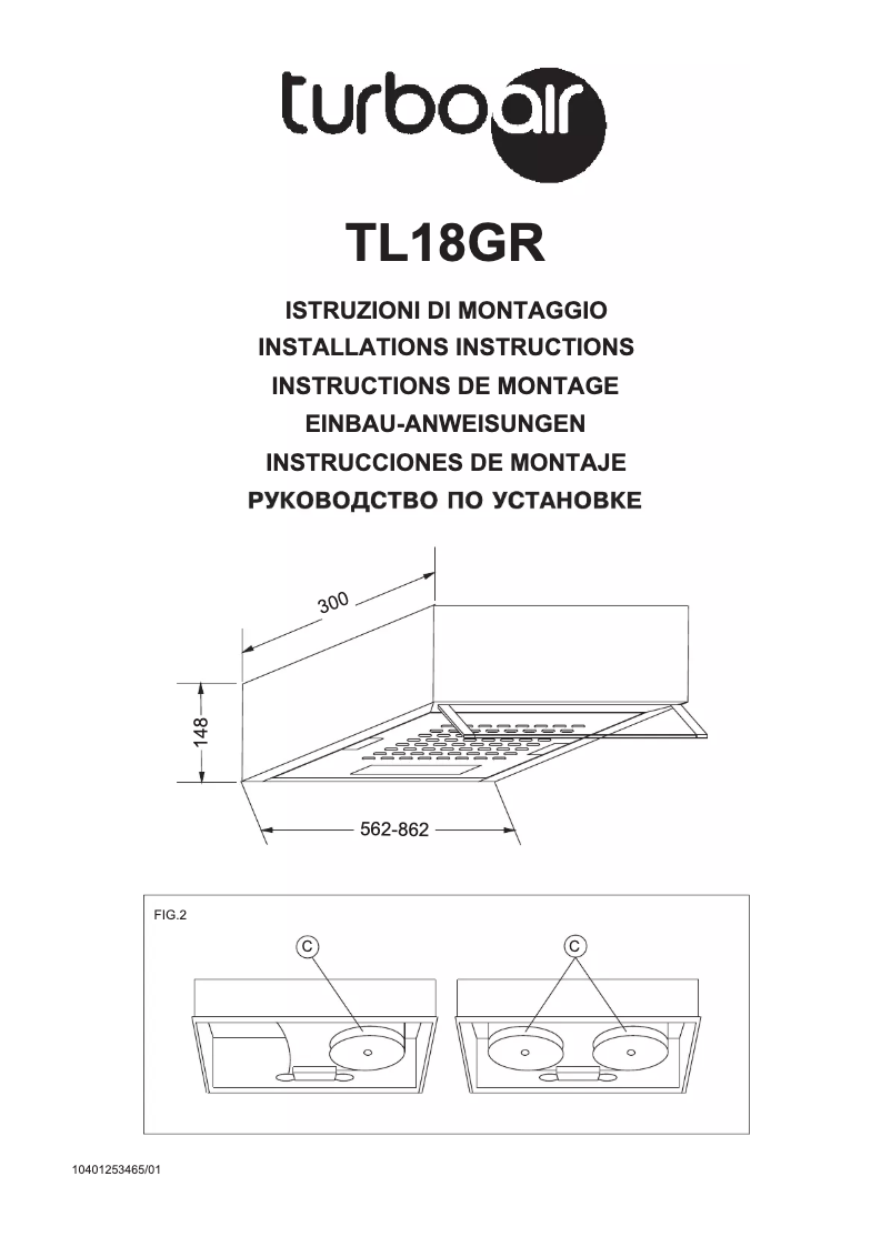 Página 1 del manual Manual de usuario Turbo air TL18