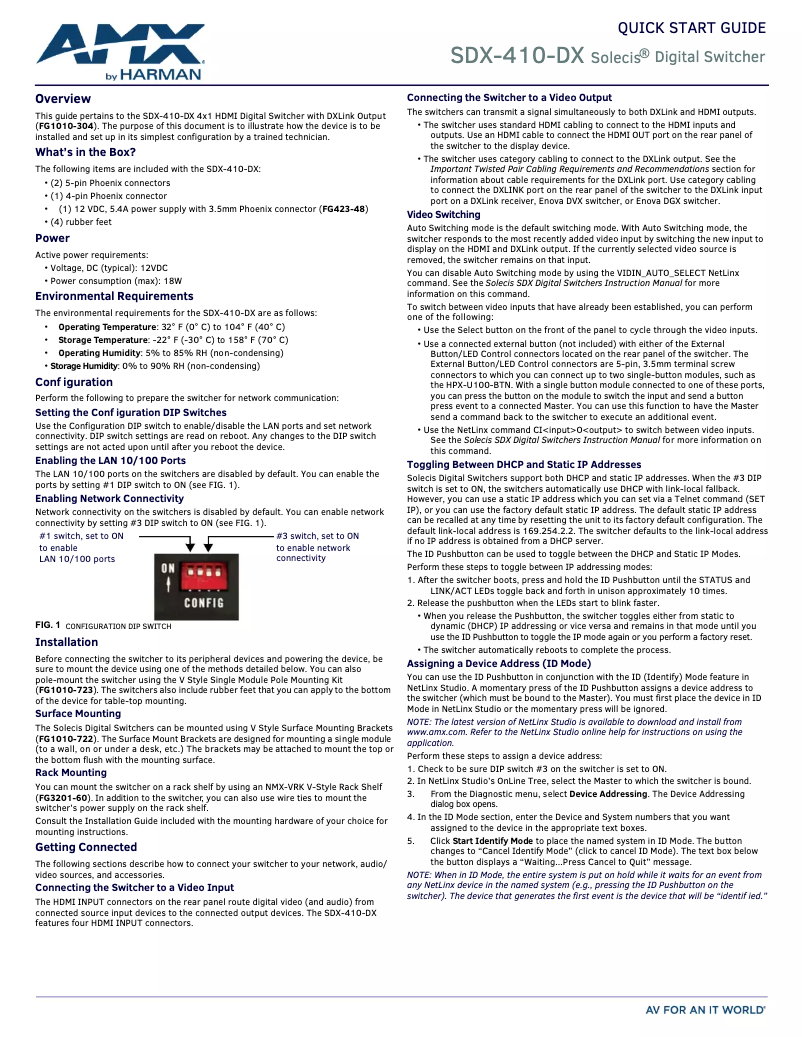 Imagen de la primera página del manual del dispositivo SDX-410-DX