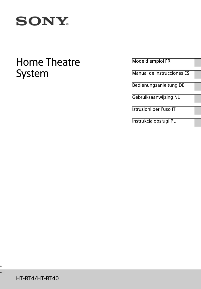 Página 1 del manual Manual de usuario Sony HT-RT4