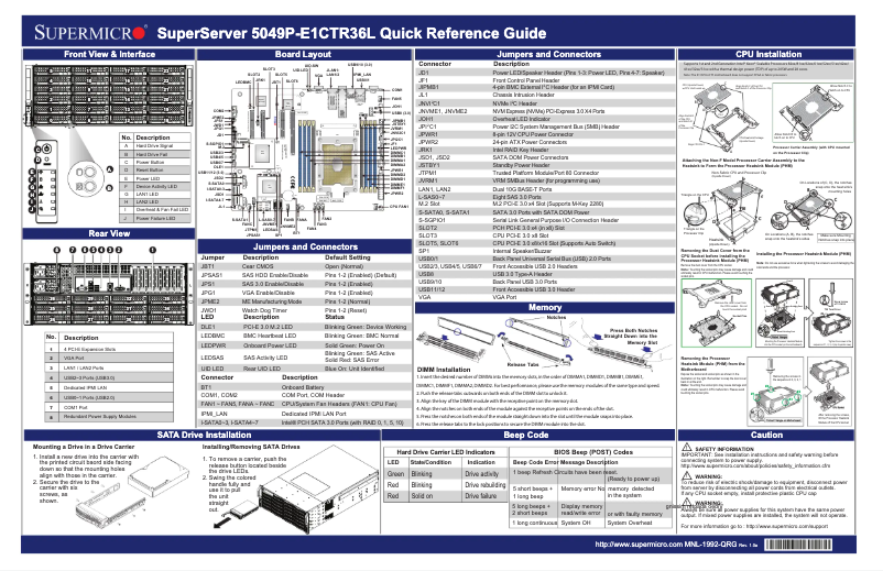 Imagen de la primera página del manual del dispositivo SuperStorage 5049P-E1CTR36L