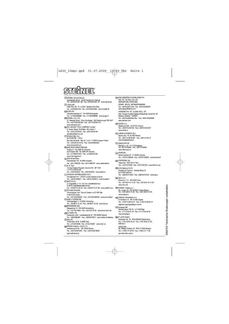 Imagen de la primera página del manual del dispositivo L400S