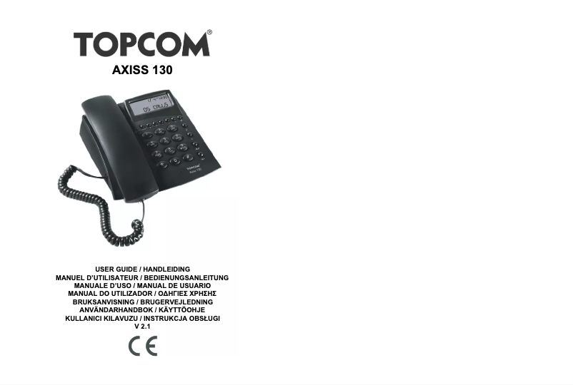 Imagen de la primera página del manual del dispositivo Axiss 130